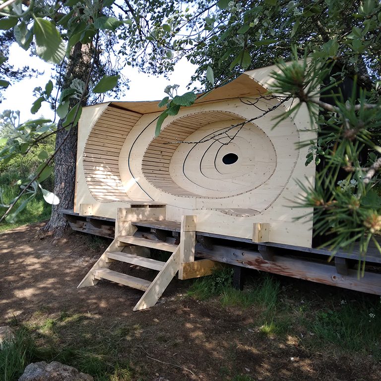 installation Strates pour le festival Echo, Puy-en-Velay lac de Malaguet
